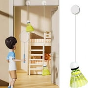 Neoyler Badminton Trainer Set with Elastic Cord Indoor Parent Child Game Includes 3 Shuttlecocks 3 Hooks 40 Elastic Cords Easy Setup Suction Cup Base for Efficient Practice